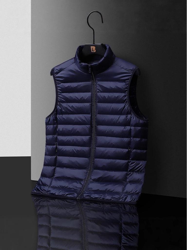 Men's Slim Fit Stand Collar Lightweight Down Vest - Autumn & Winter