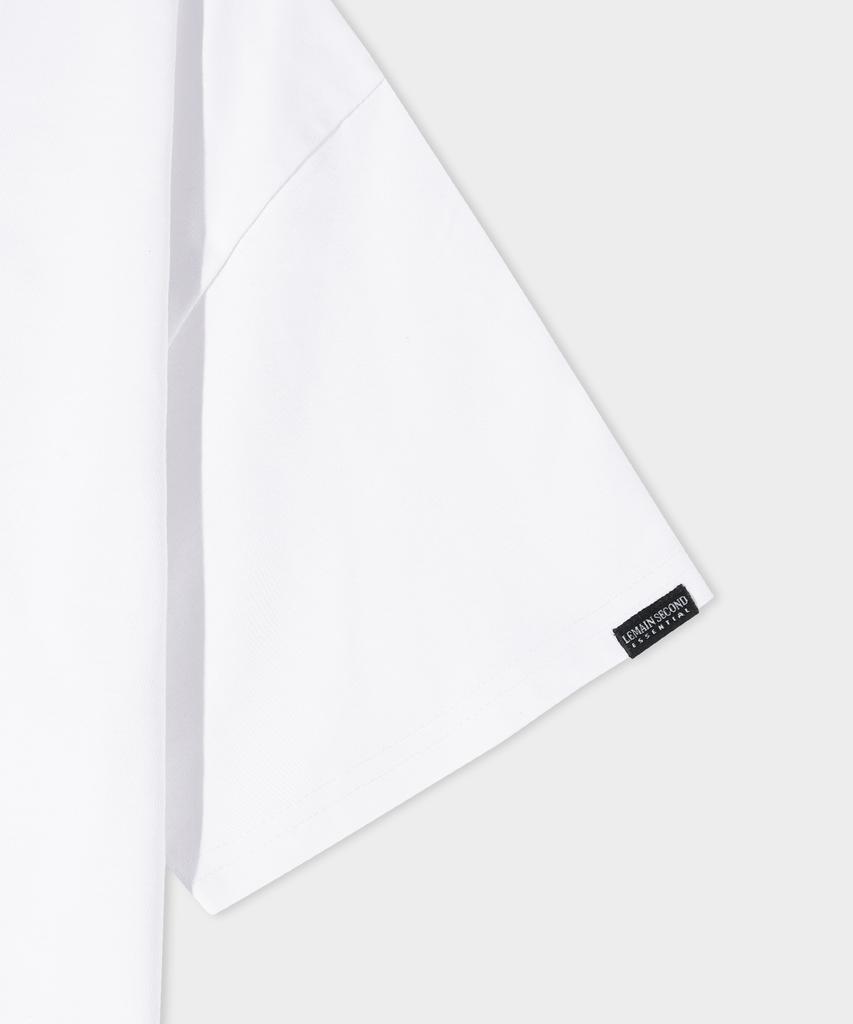 LEMAIN SECOND Crop Plain Oversized Short Sleeve T-Shirt [White]