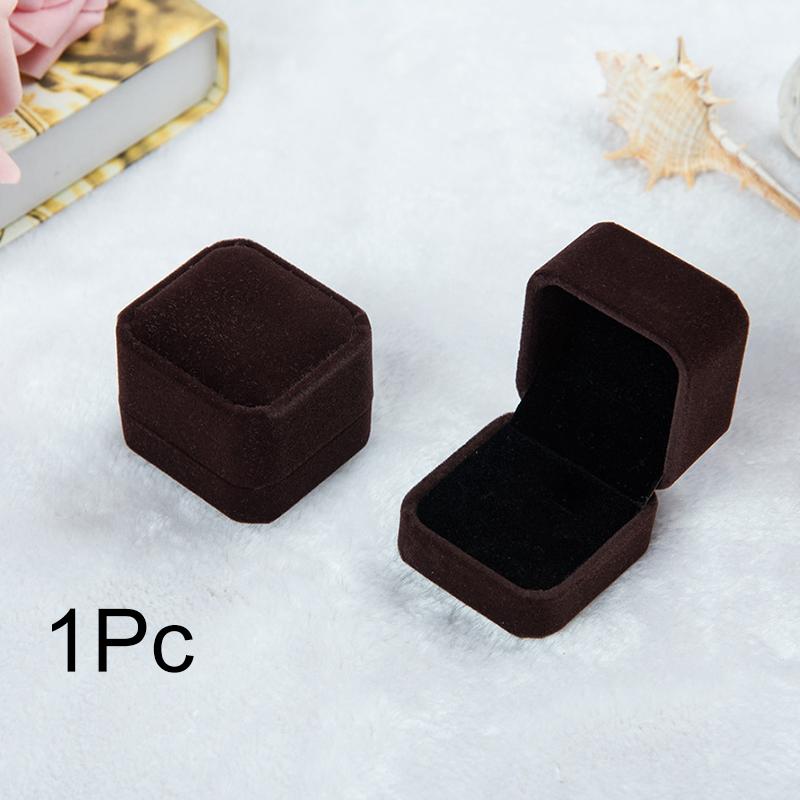 1Pc Showcase Gift Case Wedding Storage Organizer Jewelry Earring Velvet Ring Boxes Flocking