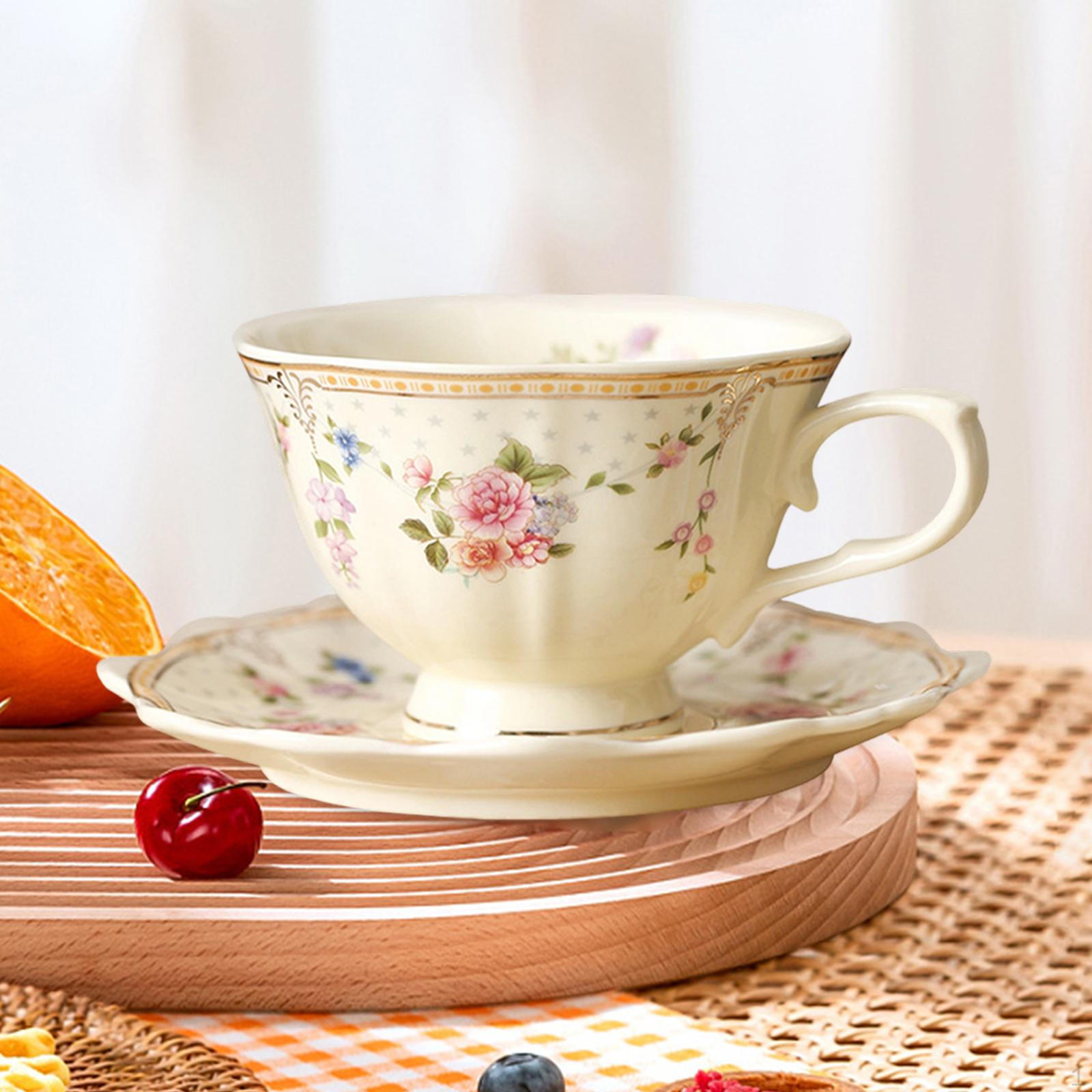 Ceramic Coffee Cup with Saucer White Gifts Multi Purpose Novelty Creative Decoration Kitchen Tool
