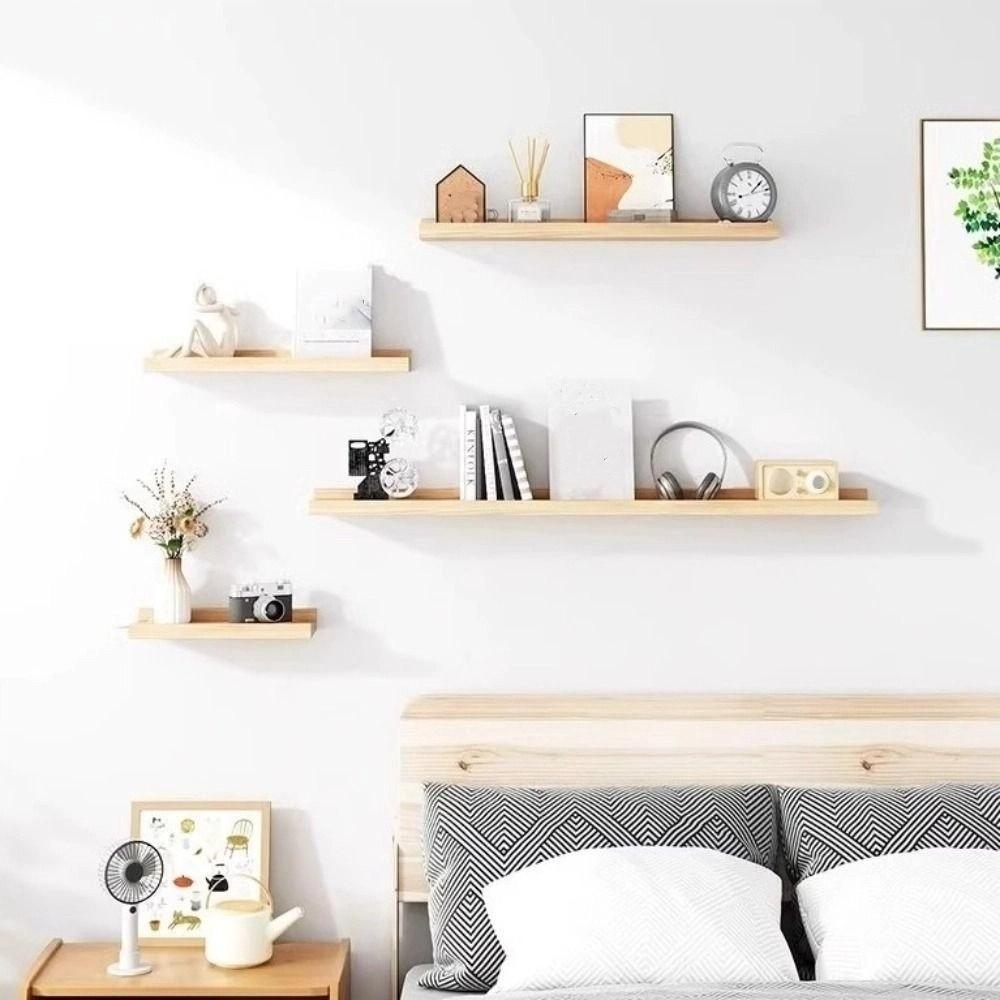 Decorative Wall Mounted Storage Rack Minimalist Style Display Stand Bookshelf Organizer  Home Decor
