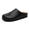Vintage Half Shoes for Men Backless Loafers Mules Leather Slippers Semi-Drag Casual Shoes Male Slides Man Outdoor Slip On Flats