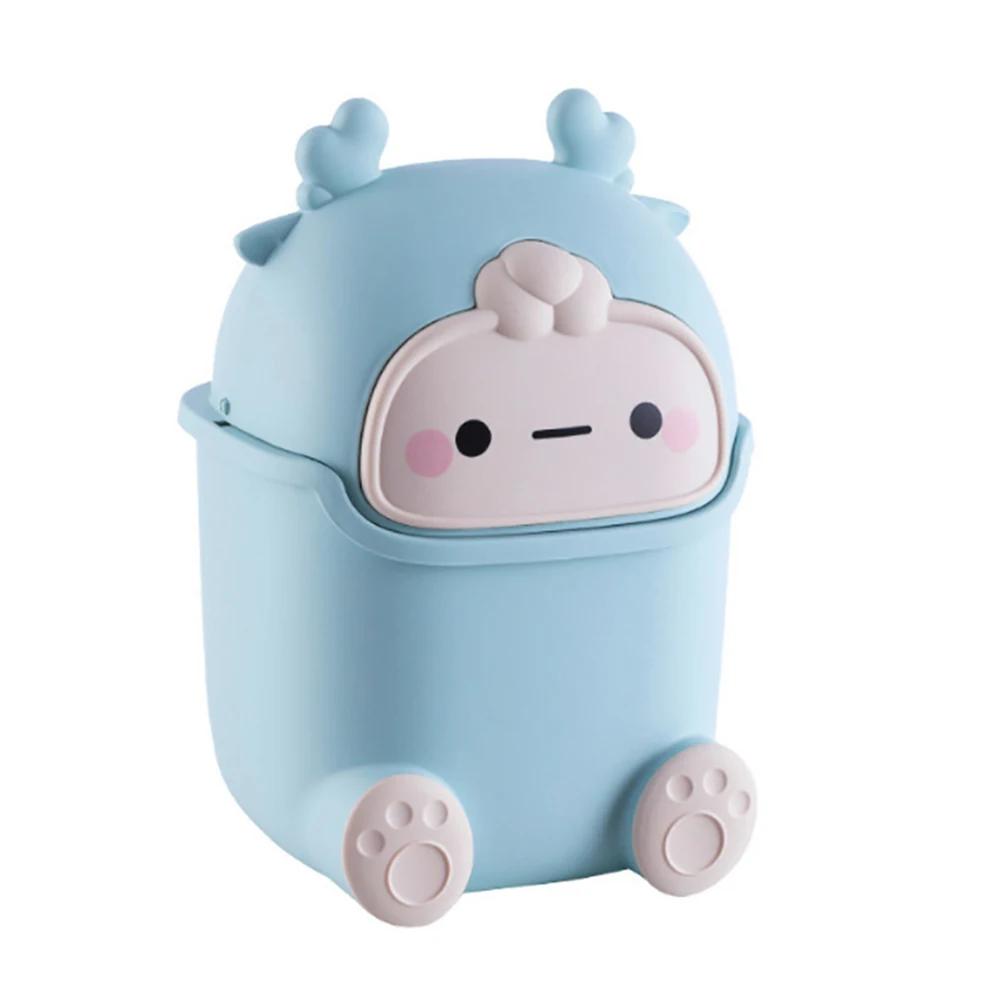 Creative Mini Desktop Trash Bin Living Room Office Kitchen Bedroom and Other Multi-purpose Cartoon Cute Storage Bins