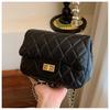 2024 Spring Women's Argyle Chain Crossbody Bag - High-End Fashion with Little Golden Ball Accent