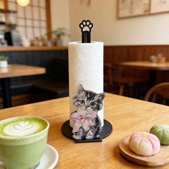 Yousheng Paper Towel Holder, Animal Shapes Paper Towel Dispenser with 2D Printing, Anti-Slip Base Universal Size Paper Towel Holder for Kitchen Paper