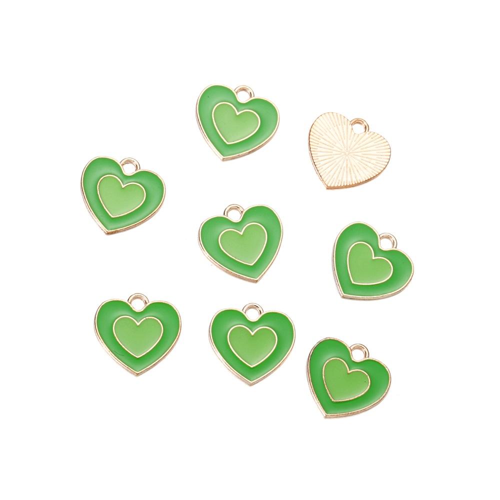 10pcs/bag Colorful Flower Heart Charms Pendants Enamel Metal Necklace Bracelet Charm For DIY Jewelry Making Supplies Accessories