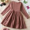Girls Fashion Cute Long Sleeve Princess Dress Solid Color Casual Dresses