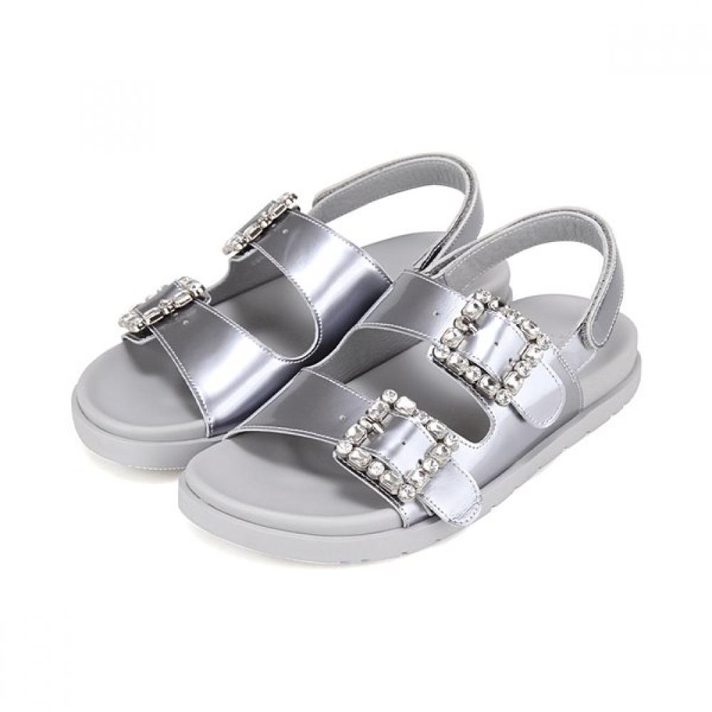 Barbara Women Leather Jewel Decoration Glitter Casual Sandals 2.5cm Bbj326