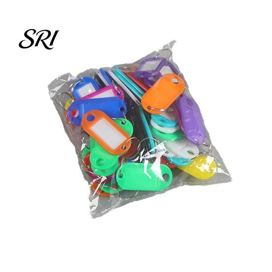 Property Management Key Tags 50Pcs Bright Colors Plastic Waterproof Writable Hotel Oil-resistant Organizer with Detachable Metal Rings Crack-resistant