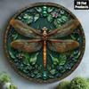 Vintage Metal Sign Wall Art Dragonfly Insect Decor 8x8 Inch