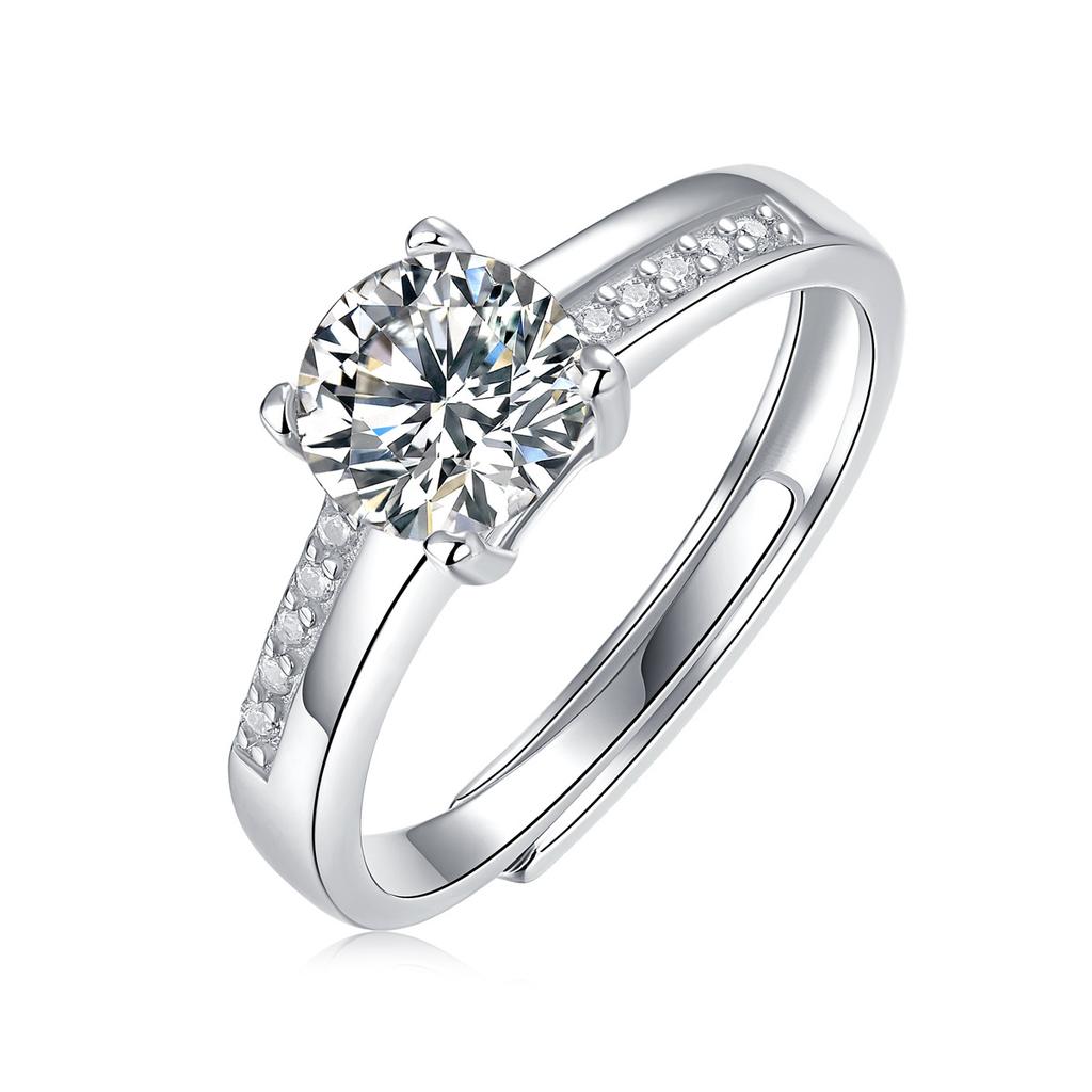 1 Carat Moissanite Ring In 925 Sterling Silver, Durable Forever Brilliant Ring for Women, Affordable Luxury Engagement Wedding Gift