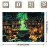 1pc Magic Witch's Kitchen Background, Magic Pot, Bookshelf and Room Theme - Durable Polyester Winter Party