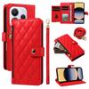 For Xiaomi Redmi Note 14 4G (164.84x78.15x8.16mm) Wallet Case with Straps,Rhombus Leather Stand Phone Cover