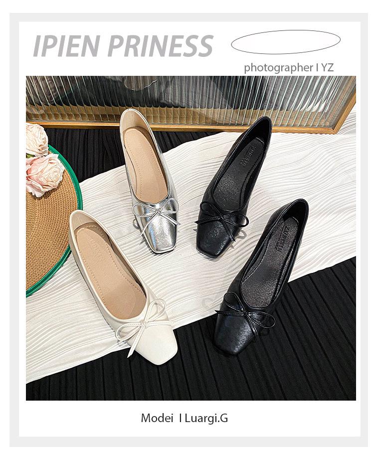 Silberne Schleife Ballerinas: 2025 Mary Jane Stil Damen Schuhe