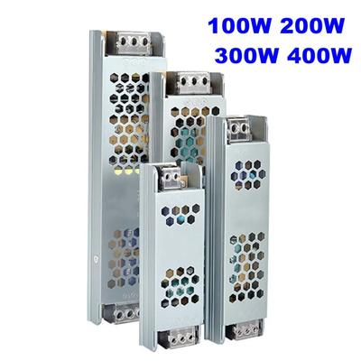 DC12V 24V Lighting Transformer Power Supply Adapter 5A 12A Ultra Thin LED Strip Switch Driver Lamp 100W 200W 300W 400W Power