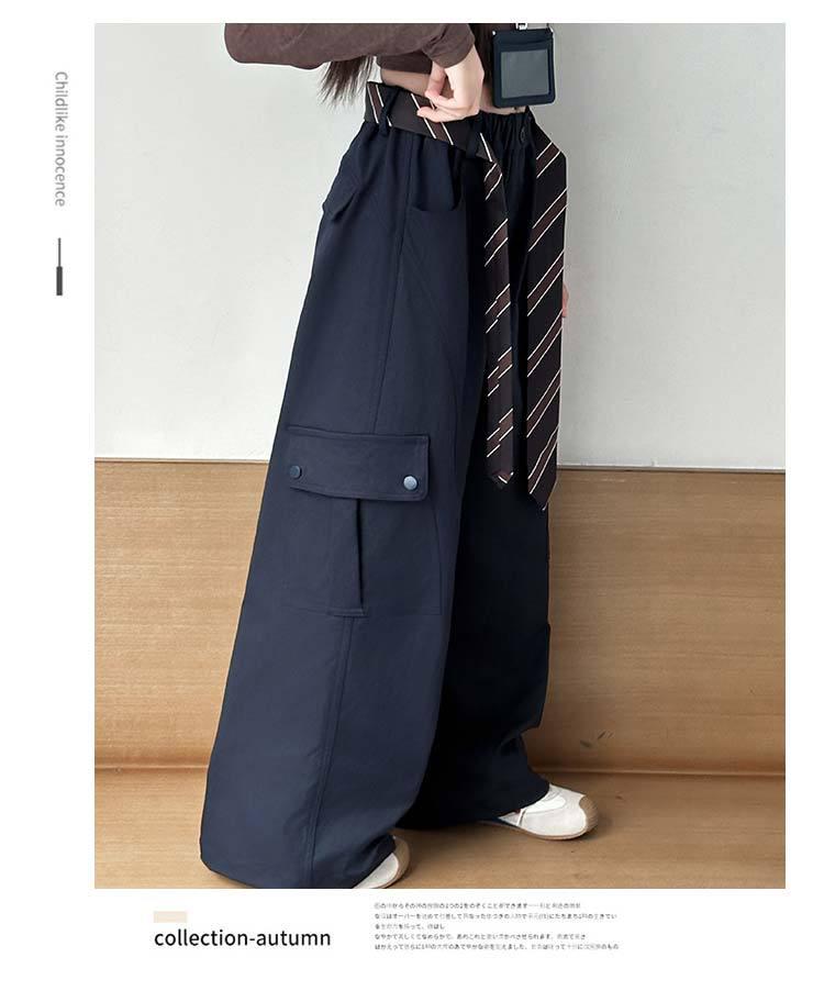 2025 Locker geschnittene Cargohosen für Mädchen: Vielseitige, trendige gerade Hose für Frühling & Herbst