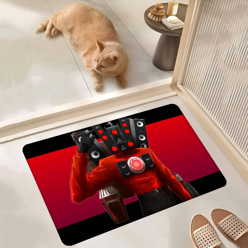 Cartoon S-Skibidi Toilet Floor Mat Rectangle Anti-slip Home Soft Badmat Front Door Indoor Outdoor Mat Welcome Doormat