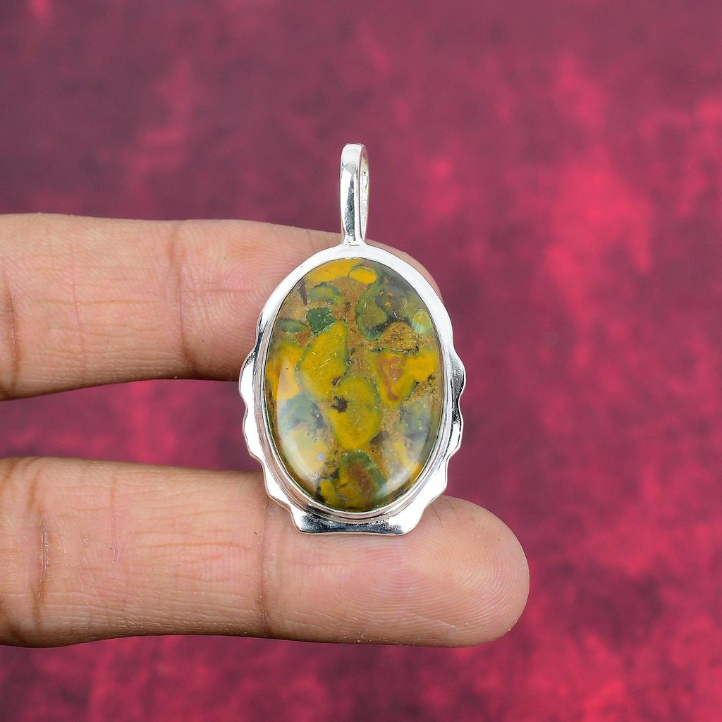 Fruit Jasper Jewelry, Handmade Gemstone Pendant, 925 Solid Sterling Silver Pendant Antique Jewelry, For Engagement Gift