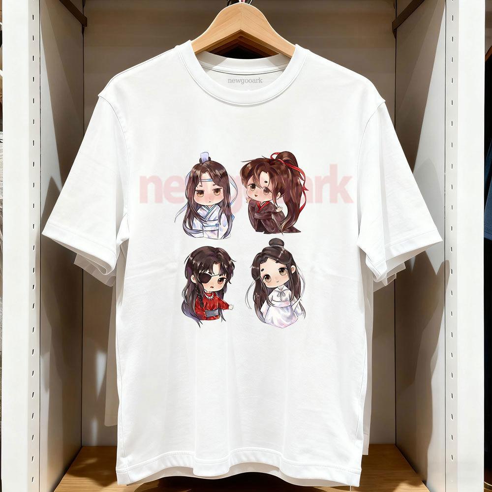 Mo Dao Zu Shi The Untamed Wei Wuxian Lan Zhan Graphic T Shirts Cotton O Neck Casual Streetwear Couple Tops Tee Short Sleev Adult