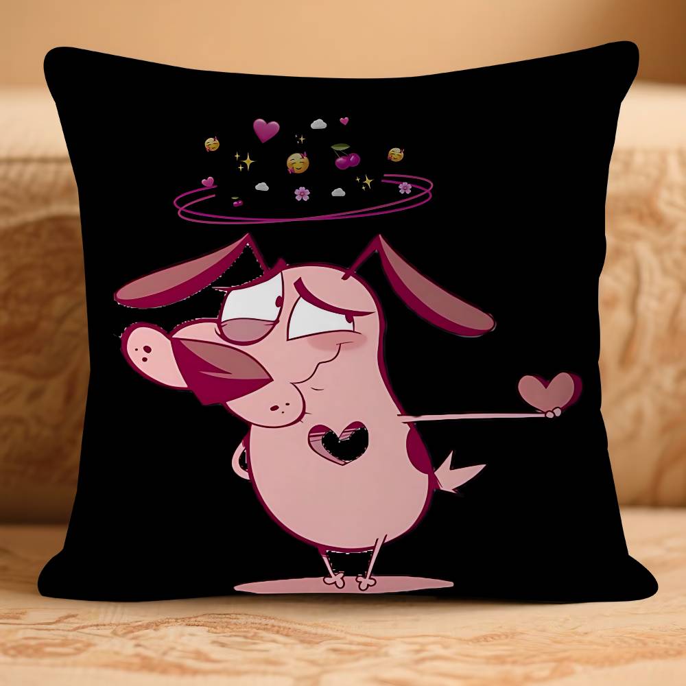 

Courage The C-CowardlyS D-DogS Pillow Case Removable Washable Cushion Cover – All-Season Soft Linen 16x16Inch