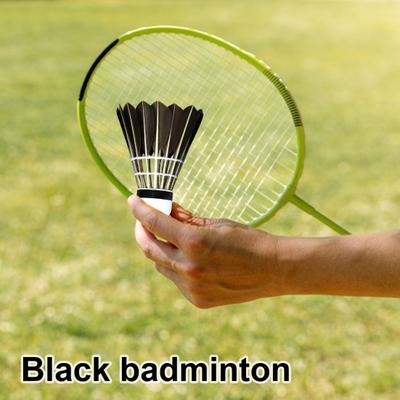 3/6/12 Stück Badminton-Federbälle, schwarze Federbälle mit Entenfedern, Badmintonbälle für das Sporttraining im Innen- und Außenbereich