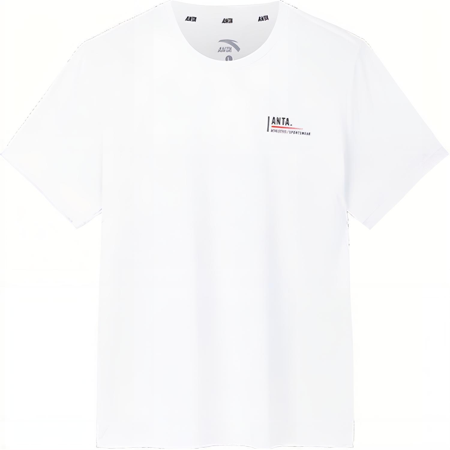 

Anta Удобная трикотажная футболка с круглым вырезом, мужские топы, чисто-белый цвет 152427121-1 XL