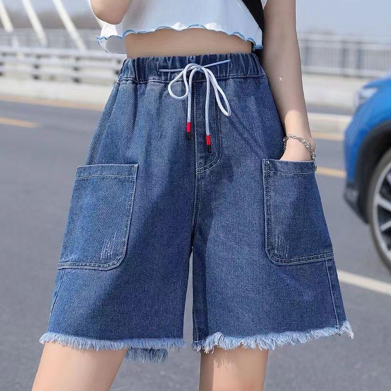 

Spring/Summer 2026 Youthful Slimming Outfit Set: Petite to Plus-Size Women s Denim Shorts Two-Piece S [80-95 kg]