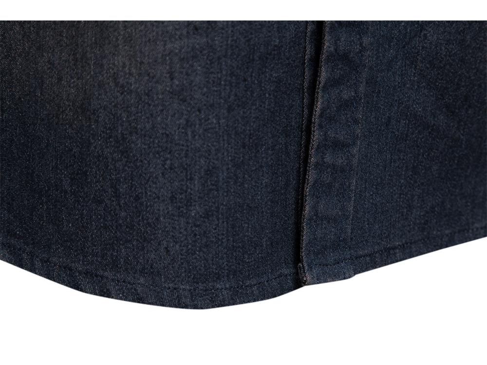 2024 Men's European Size Casual Solid Color Denim Long-Sleeve Shirt In Stock