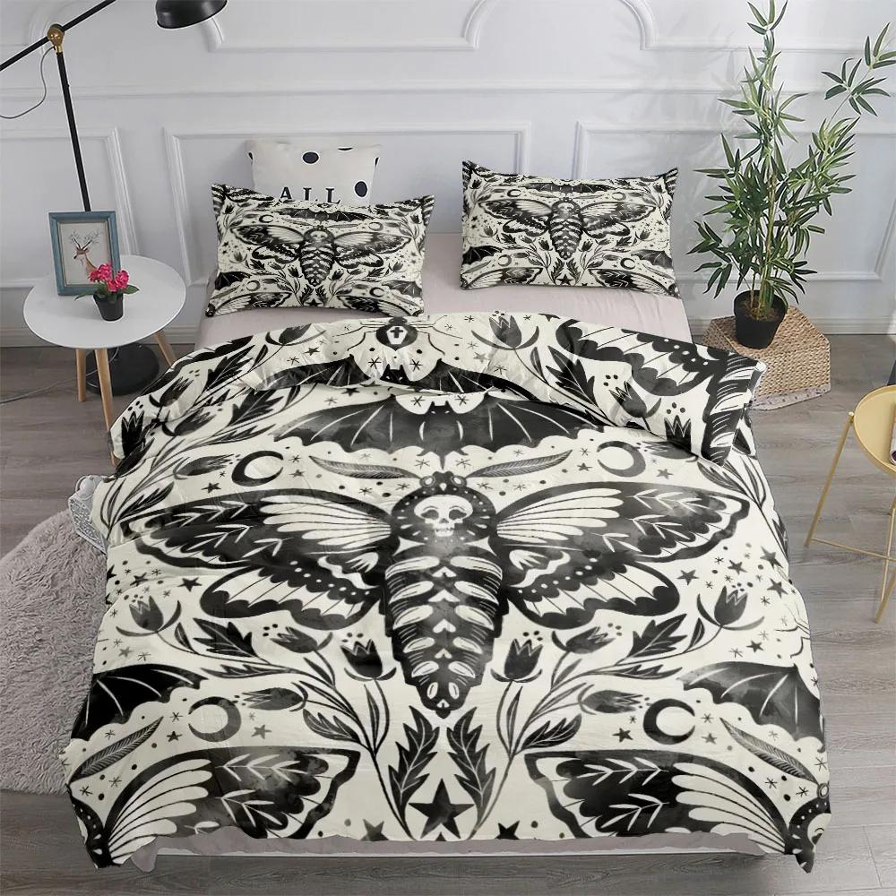 

Antique Gothic Bats Duvet Cover Set King Queen Double Full Twin Single Bed Linen Set Teens Adult Tennis Racket Ball Comforter EU single(135x200cm)