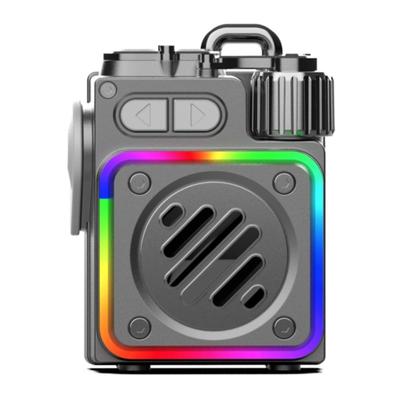 Metal Communication Speaker Constructed In Rechargeable Battery Multicolor Environmental Light Wireless Portable Sound Device