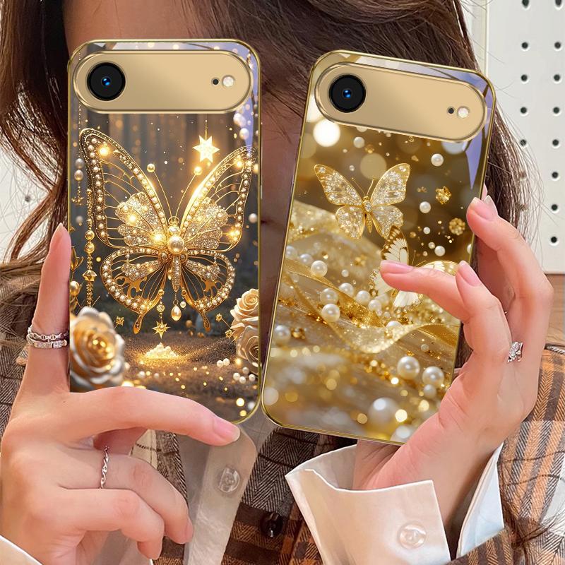 Golden landscape For IPhone 17Pro Max 16 17 Pro 15 Pro 14 13 Plus 12 Mini 11Pro Max XR 16E 17Air Golden glass phone case