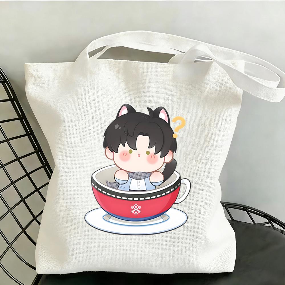 35x40CM Love and Deepspace Rotating Water Cup Dizzy Cat Canvas Bag Rafayel Zayne Xavier Anime Cosplay Single Shoulder StorageBag