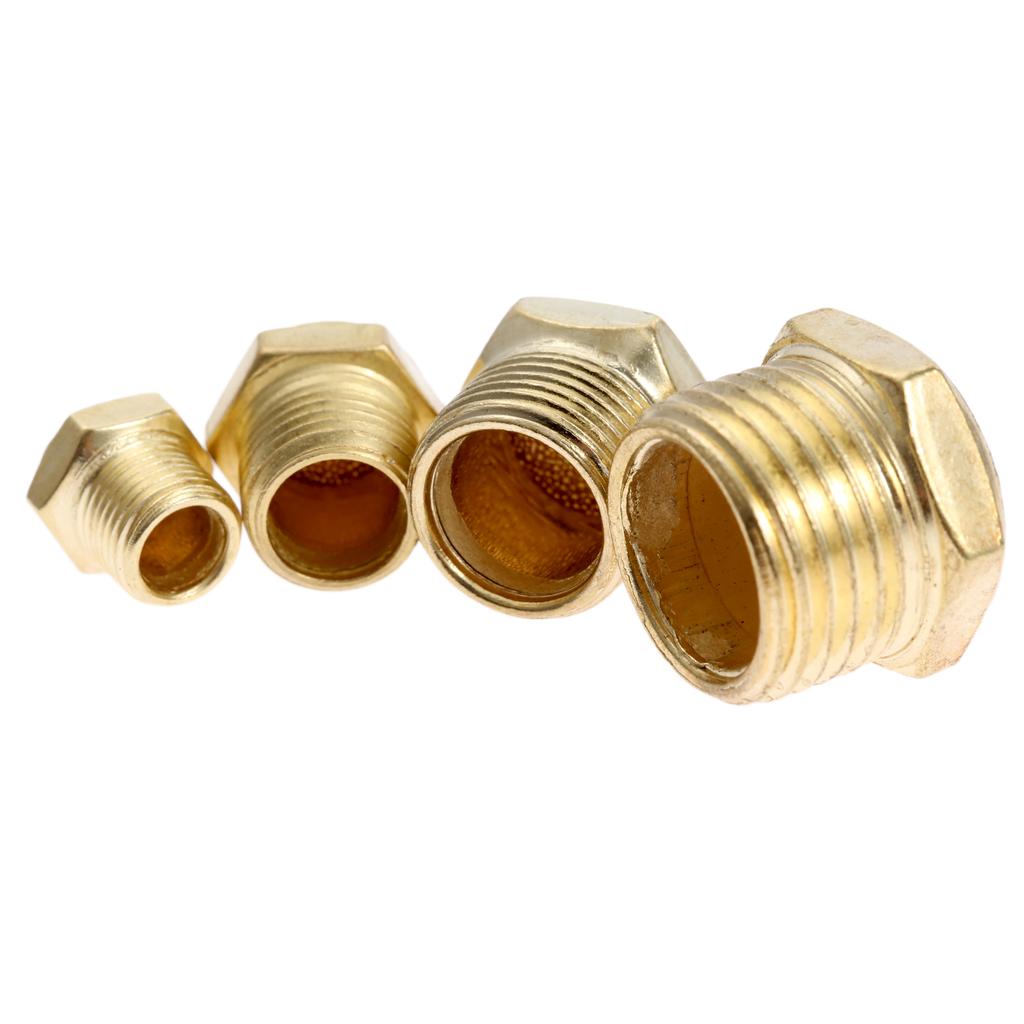 5Pcs 1/8"1/4"3/8"1/2" Pneumatic Air Solenoid Valve Air Breather Vent Muffler Brass Fitting Noise Reducer Vent Filter Connector