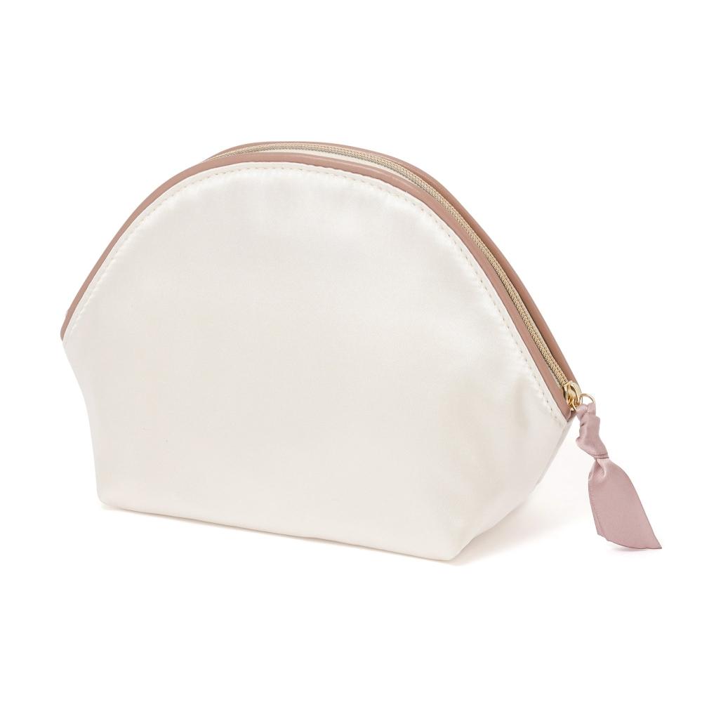 Franc Franc Japan Heart Patch Satin Pouch S Ivory