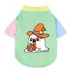 Halloween Cute Ghost Print Pet T‑Shirt Cats & Dogs Soft Cotton Clothes Outfit For Bichon French Bulldog Holiday Party Costume