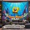 Wall Hanging Tapestry Custom NameSpongeBob Pattern Personalized Printed Fabric Wall Decor