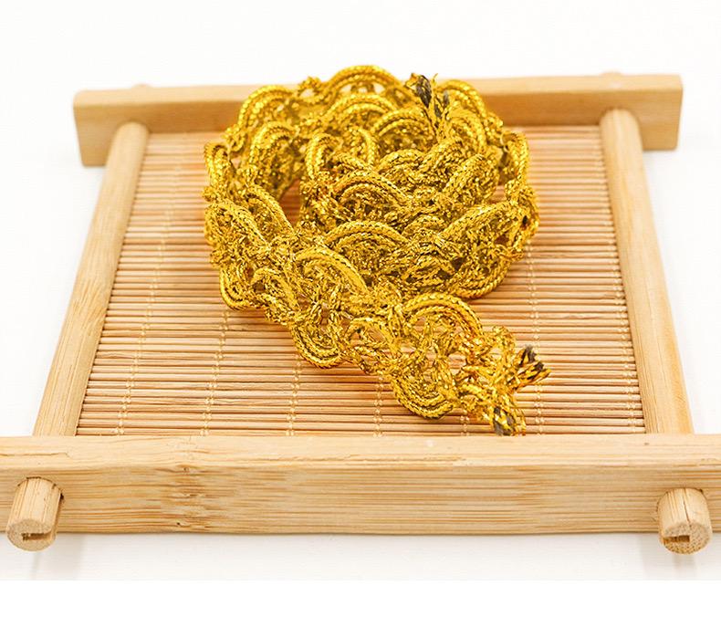 

Отделочная лента из золотого серебряного кружева 5 ярдов, кружевная ткань с фестонами, плетеная тесьма «сороконожка», кружевная лента, свадебное рукоделие 20Mm & 5 size золотой