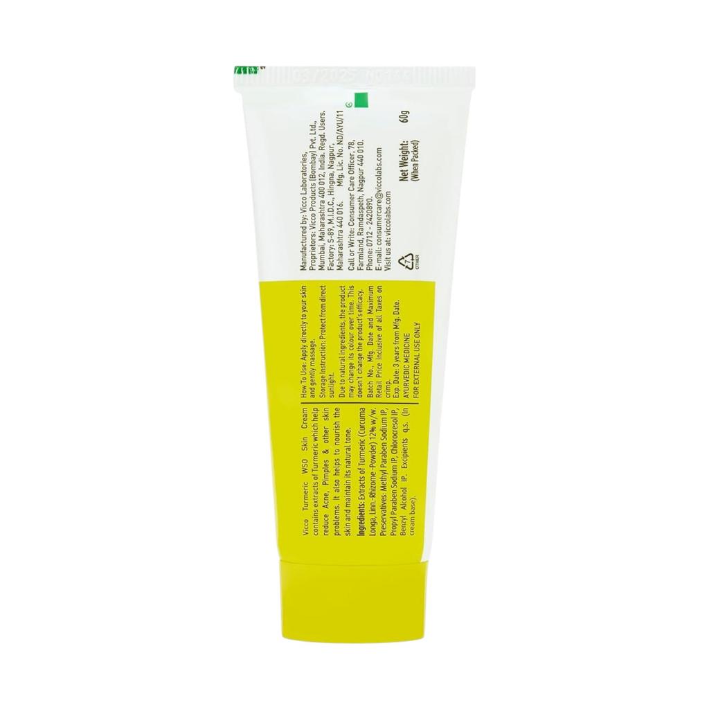 Vicco Turmeric WSO Ayurvedic Skin Cream For Pimples, Dark Spots, Blemishes & Clear Radiant Complexion | Natural Glow & Even Tone Care 30g Pack Of 1