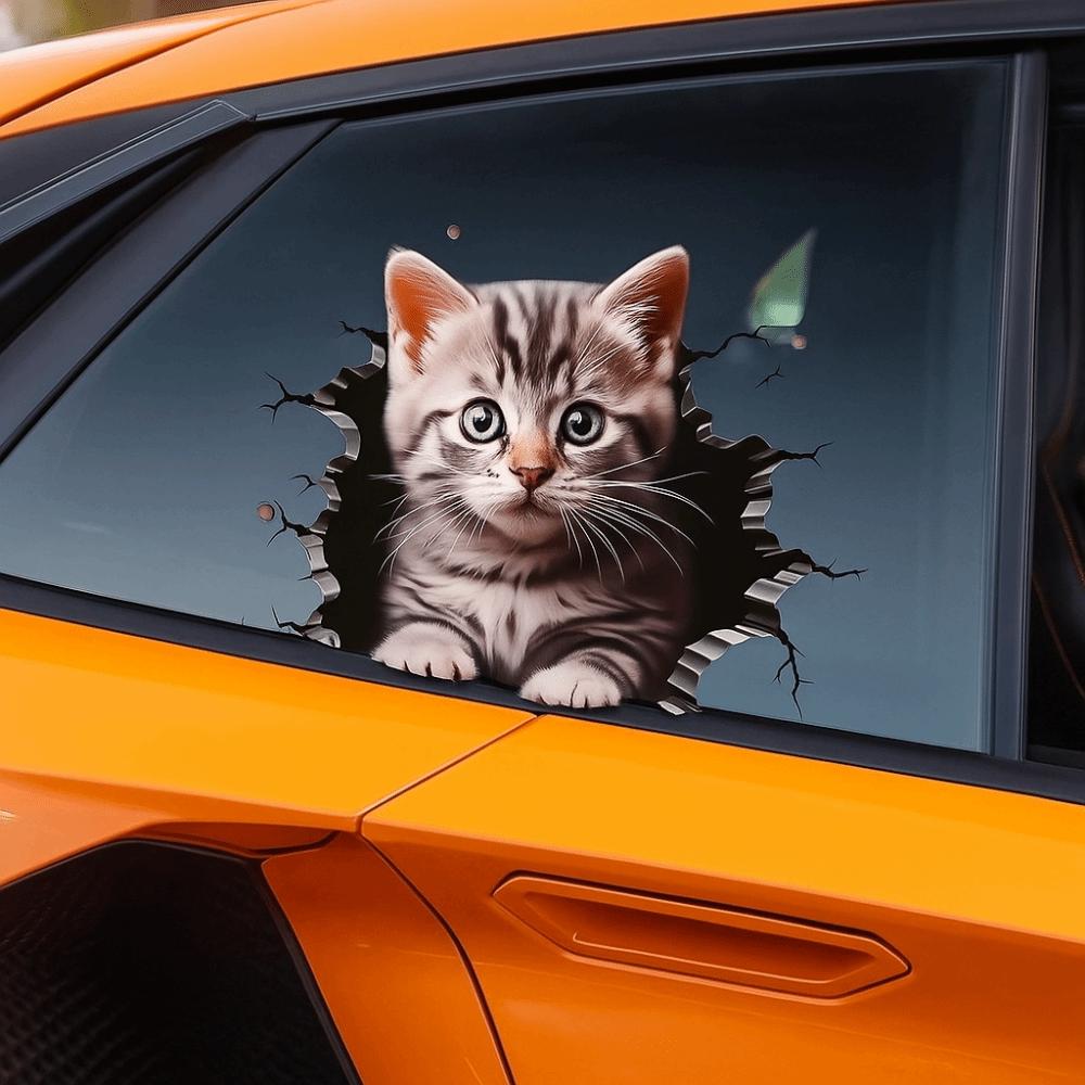 3D Cat Pattern Auto Sticker Cute Car Body Styling Scratch Resistant Decor New Window Sticker