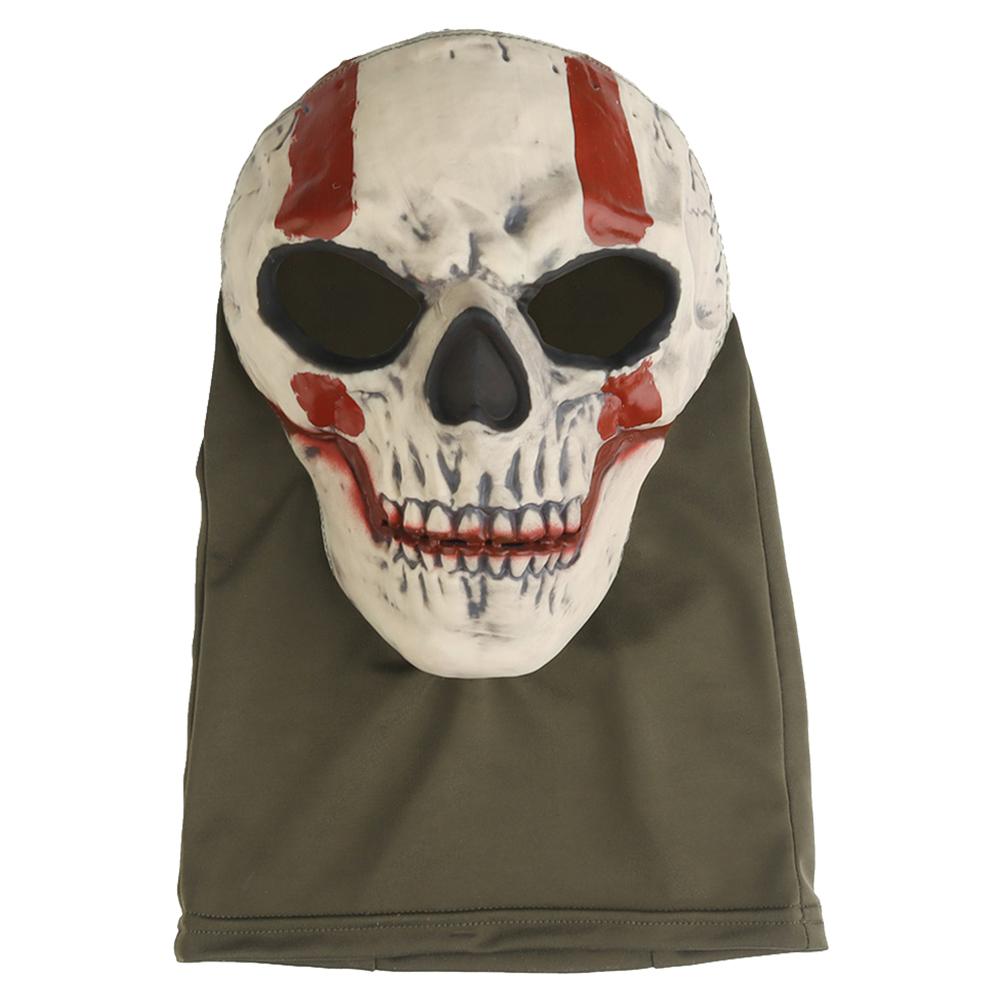 Paintball Full Mask Headgear Breathable Skull Head Soft Helmet Mask Creepy Full Face Headgear Halloween Cosplay Props