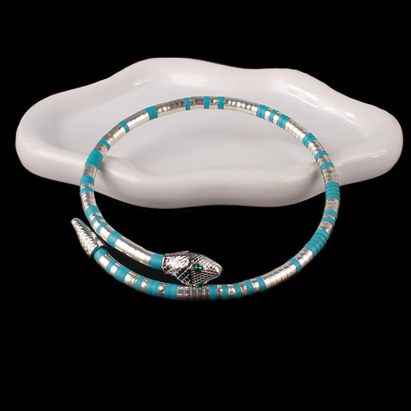 Snake Bone Chain Trend Necklace Cold Casual Shape Winding Personalized Snake Necklace