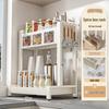 White Multifunctional Seasoning Rack & Knife Holder with Spice Storage Canisters
