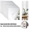 1-8 Pcs Adhesive Acrylic Square Mirror, for Mirrors Wall Decor Set for Bathroom Home Gyms Bedroom Thickness 1.5mm