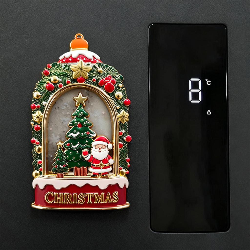 Christmas Tree Fridge Magnets Metal Santa Claus Refrigerator Sticker Creative Relief Quicksand Magnetic Stickers Decoration