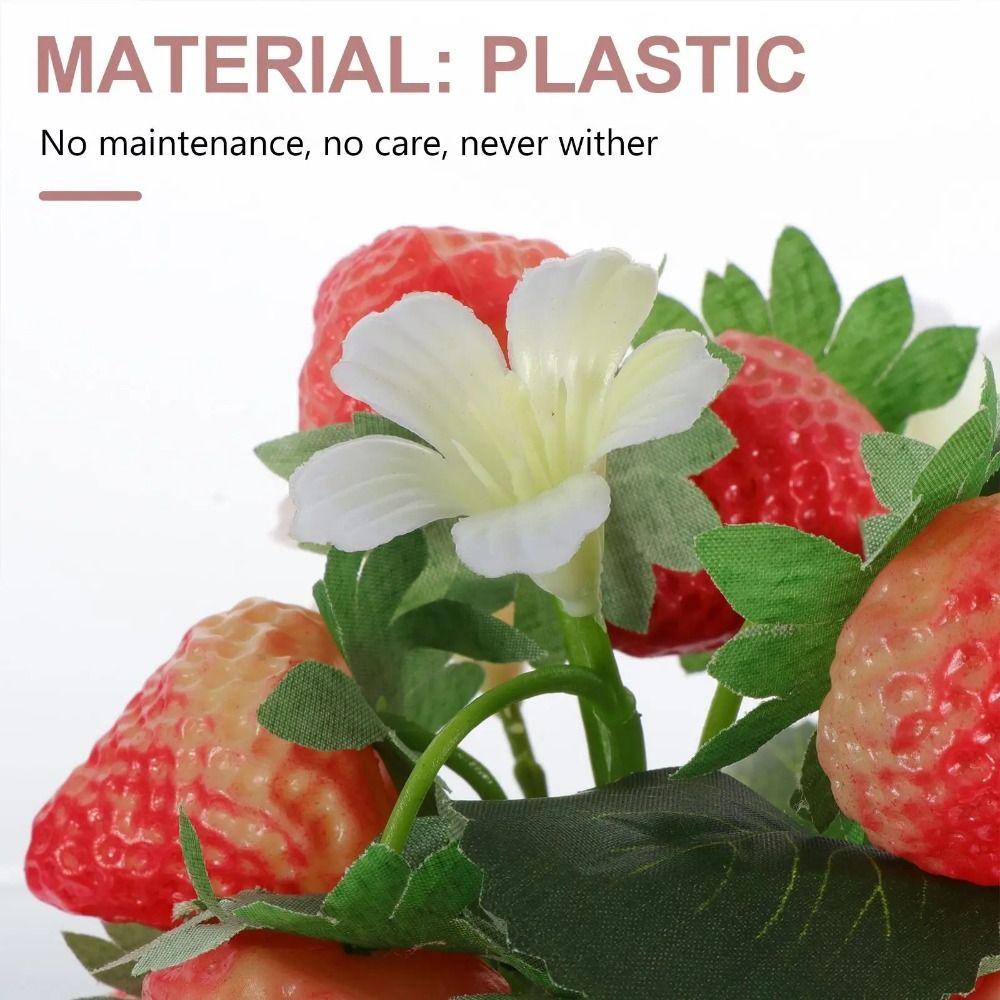 Plastic Artificial Strawberry Berry Branch DIY Simulation Plant Fruit  Desk