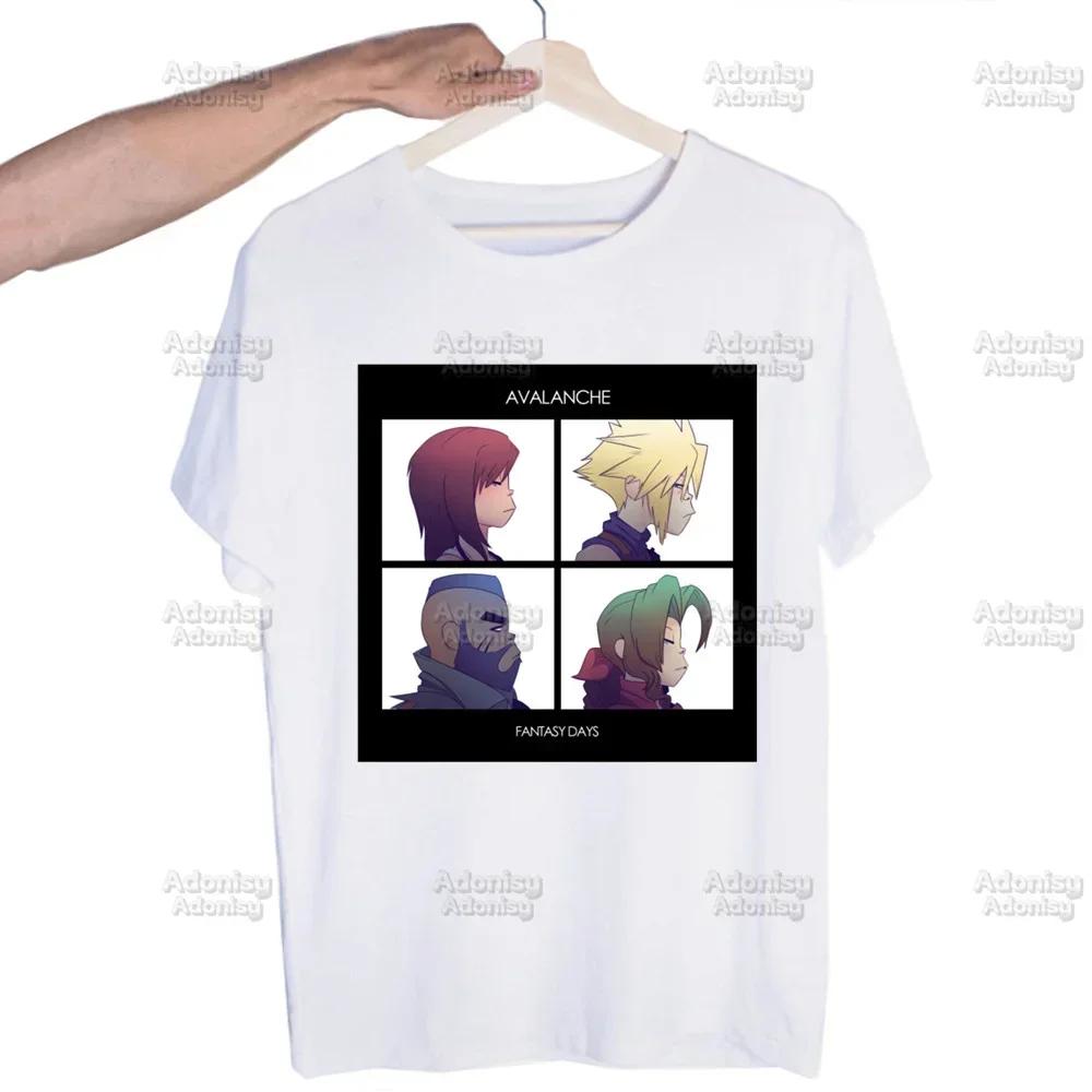 Final Fantasy 7 Fan Art Harajuku Men's Tshirt Printed Unisex Short Sleeve T-shirt Cool Cartoon Casual Male Streetwear Tops
