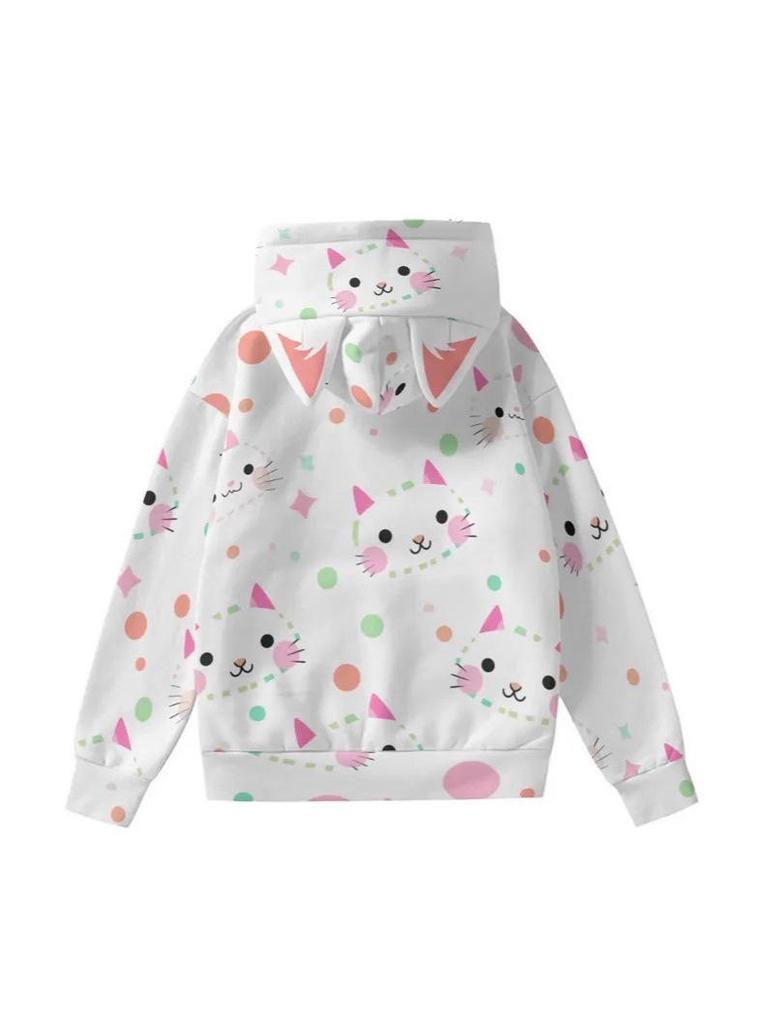 Unisex 3D Cat Ear Style Hoodie - Cute Pullover with Hood for Men and Women
