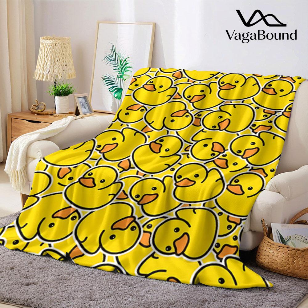 Süße Gummi-Ente Aufdruck Decke Geeignet für Sofas Betten Büros Reisen Campingstühle Warme Plüschdecke