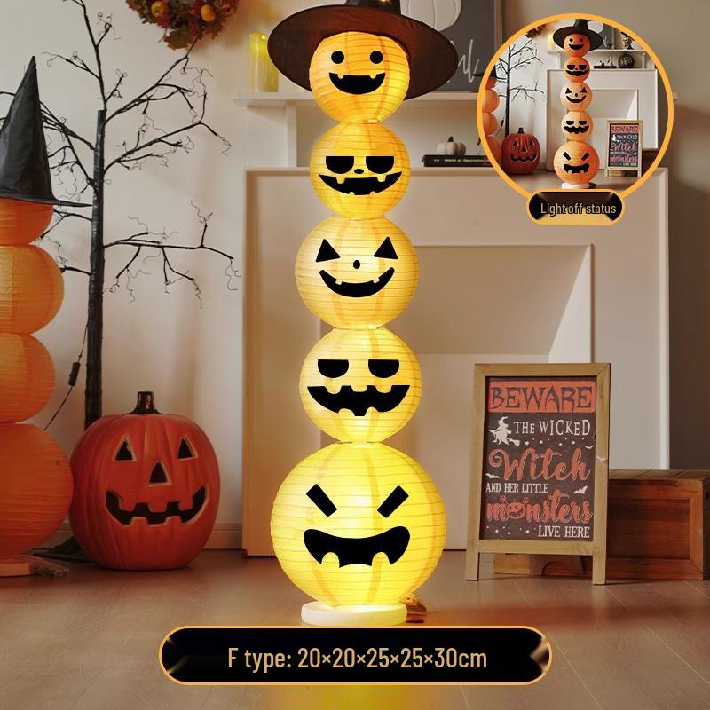 Glowing Pumpkin Lantern Halloween Decor for Doors, Shops, and Bars