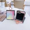 Leather Ring Gradient Color Fall Prevention Phone Case for Samsung Galaxy Z Flip 6 5 4 3  Flip5 Flip4 Flip3 5G Shockproof Cover